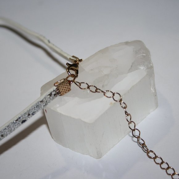 Beautiful silver glittery choker necklace 12.5-17" - Picture 3 of 5